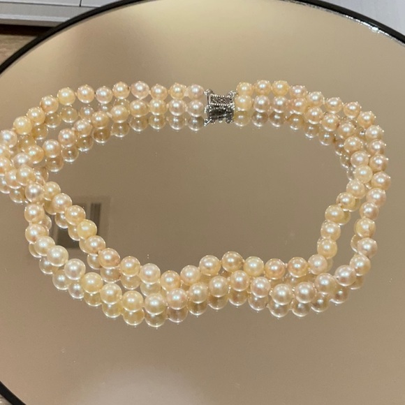 Vintage Pearl double strand choker - Picture 1 of 4